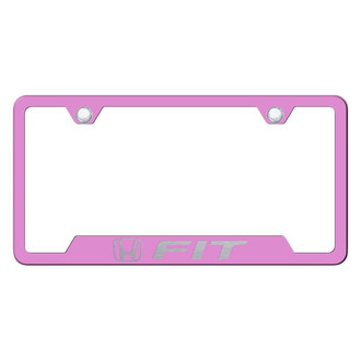 Autogold® - Pink License Plate Frame with Laser Etched Fit Logo and Cut-Out