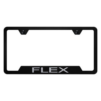 Autogold® - Black License Plate Frame with Laser Etched Flex Logo and Cut-Out