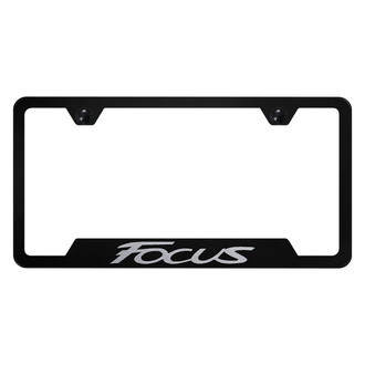 Autogold® - Black License Plate Frame with Laser Etched Focus Logo and Cut-Out