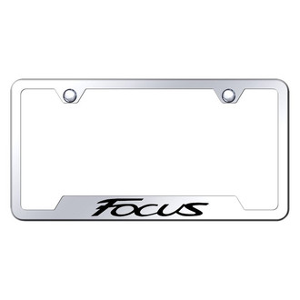 Autogold® - Chrome License Plate Frame with Laser Etched Focus Logo and Cut-Out