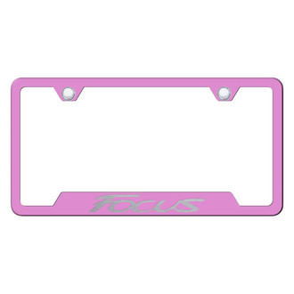 Autogold® - Pink License Plate Frame with Laser Etched Focus Logo and Cut-Out