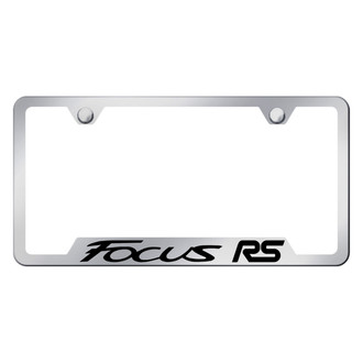 Autogold® - Chrome License Plate Frame with Laser Etched Focus RS Logo and Cut-Out