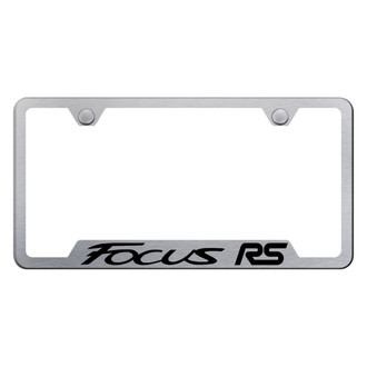 Autogold® - Brushed License Plate Frame with Laser Etched Focus RS Logo and Cut-Out