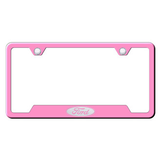 Autogold® - Pink License Plate Frame with Laser Etched Ford Only Logo and Cut-Out