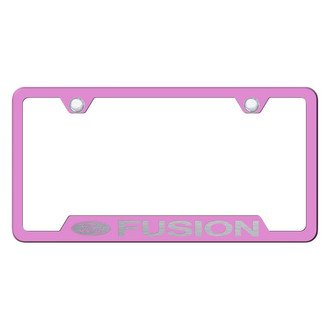 Autogold® - Pink License Plate Frame with Laser Etched Fusion Logo and Cut-Out