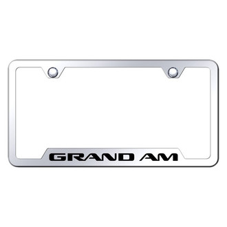 Autogold® - Chrome License Plate Frame with Laser Etched Grand Am Logo and Cut-Out