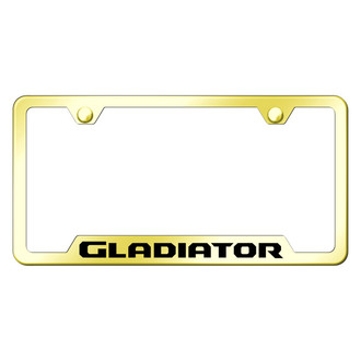 Autogold® - Gold License Plate Frame with Laser Etched Gladiator Logo and Cut-Out