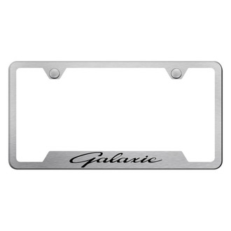 Autogold® - Brushed License Plate Frame with Laser Etched Galaxie Logo and Cut-Out