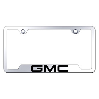 Autogold® - Chrome License Plate Frame with Laser Etched GMC Logo and Cut-Out