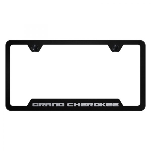Autogold® - License Plate Frame with Laser Etched Grand Cherokee Logo and Cut-Out