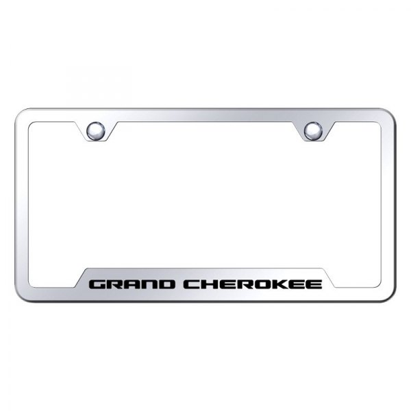 Autogold® - License Plate Frame with Laser Etched Grand Cherokee Logo and Cut-Out