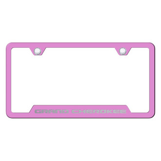 Autogold® - Pink License Plate Frame with Laser Etched Grand Cherokee Logo and Cut-Out