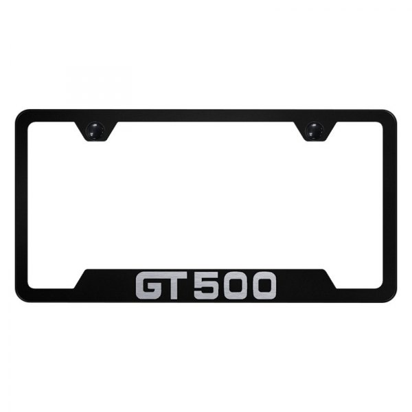 Autogold® - License Plate Frame with Laser Etched GT500 Mustang Logo and Cut-Out