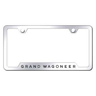 Autogold® - Chrome License Plate Frame with Laser Etched Grand Wagoneer Logo and Cut-Out
