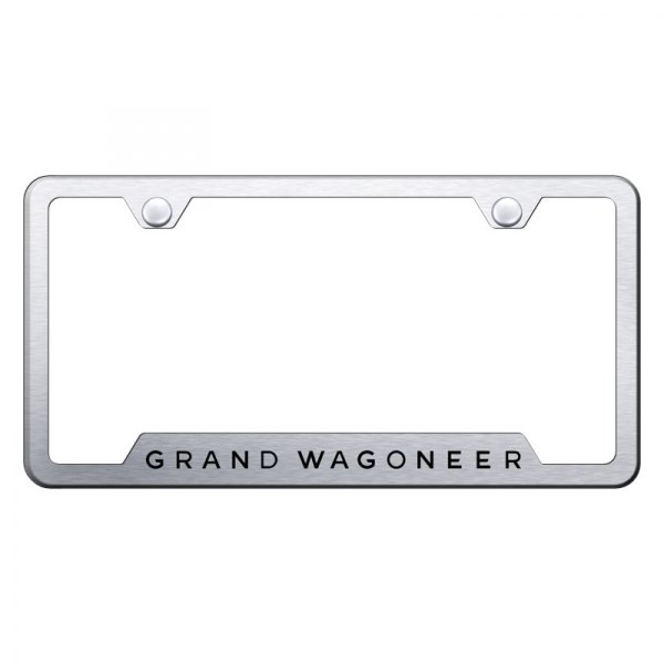 Autogold® - License Plate Frame with Laser Etched Grand Wagoneer Logo and Cut-Out