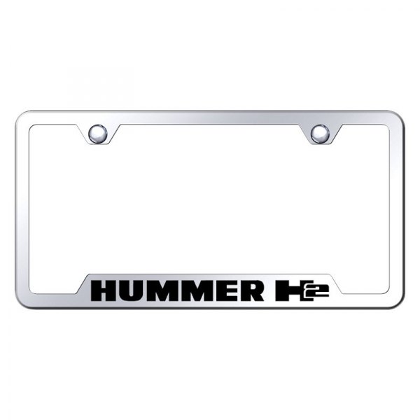 Autogold® - License Plate Frame with Laser Etched Hummer H2 Logo and Cut-Out