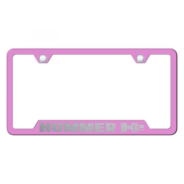 Autogold® - License Plate Frame with Laser Etched Hummer H2 Logo and Cut-Out