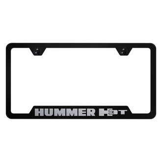 Autogold® - Black License Plate Frame with Laser Etched Hummer H3T Logo and Cut-Out