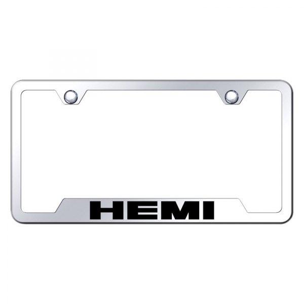 Autogold® - License Plate Frame with Laser Etched HEMI Logo and Cut-Out