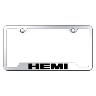 Autogold® - Chrome License Plate Frame with Laser Etched HEMI Logo and Cut-Out