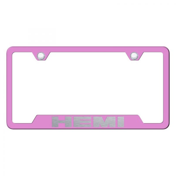 Autogold® - License Plate Frame with Laser Etched HEMI Logo and Cut-Out