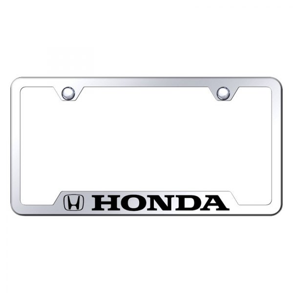 Autogold® - License Plate Frame with Laser Etched Honda Logo and Cut-Out