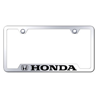 Autogold® - Chrome License Plate Frame with Laser Etched Honda Logo and Cut-Out