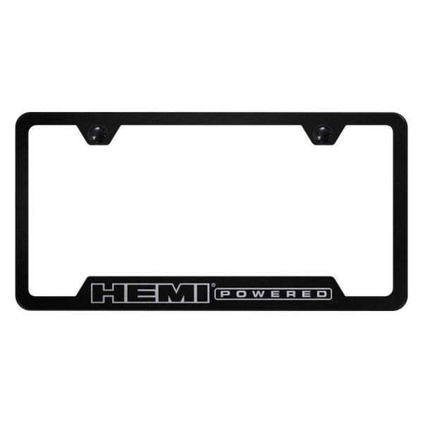 Autogold® - License Plate Frame with Laser Etched HEMI Powered Logo and Cut-Out