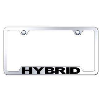 Autogold® - Chrome License Plate Frame with Laser Etched Hybrid Logo and Cut-Out
