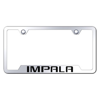 Autogold® - Chrome License Plate Frame with Laser Etched Impala Logo and Cut-Out