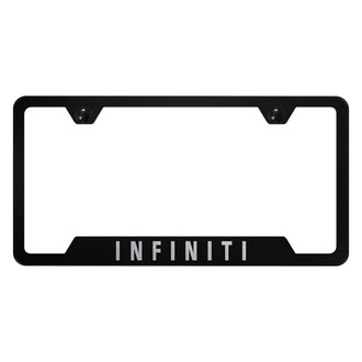 Autogold® - Black License Plate Frame with Laser Etched Infiniti Logo and Cut-Out
