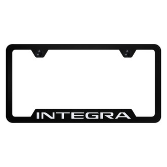 Autogold® - Black License Plate Frame with Laser Etched Integra and Cut-Out