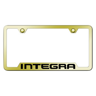 Autogold® - Gold License Plate Frame with Laser Etched Integra Logo and Cut-Out