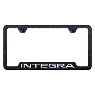 Autogold® - Rugged Black License Plate Frame with Laser Etched Integra and Cut-Out