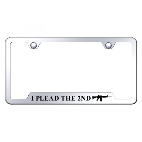 Autogold® - License Plate Frame with Laser Etched I Plead The 2nd Logo and Cut-Out