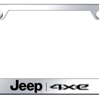 Autogold® - Chrome License Plate Frame with Laser Etched Jeep 4xe Logo and Cut-Out