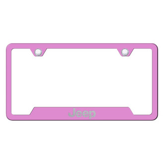 Autogold® - Pink License Plate Frame with Laser Etched Jeep Logo and Cut-Out