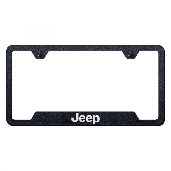 Autogold® - License Plate Frame with Laser Etched Jeep Logo and Cut-Out