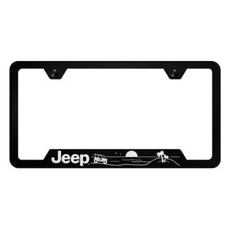 Autogold® - License Plate Frame with Laser Etched Jeep Beach Logo and Cut-Out