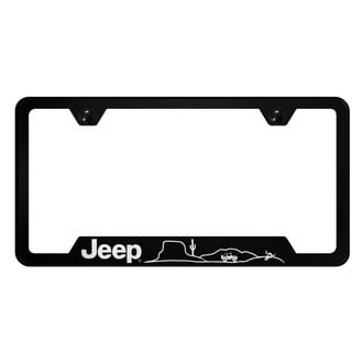 Autogold® - License Plate Frame with Laser Etched Jeep Desert Logo and Cut-Out