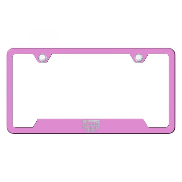 Autogold® - License Plate Frame with Laser Etched Jeep Grille Logo and Cut-Out