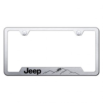 JEEP Grand Cherokee Black License Plate Frame Licensed Etched Wide Design