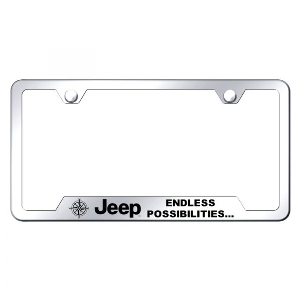 Autogold® - License Plate Frame with Laser Etched Jeep Endless Logo and Cut-Out