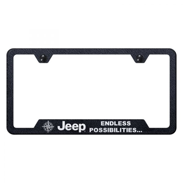Autogold® - License Plate Frame with Laser Etched Jeep Endless Logo and Cut-Out