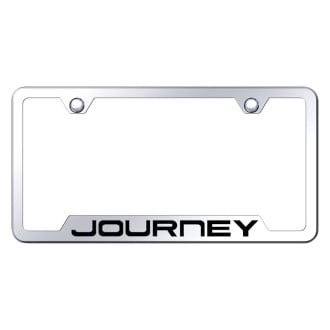 Autogold® - Chrome License Plate Frame with Laser Etched Journey Logo and Cut-Out