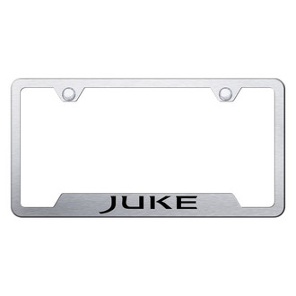Autogold® - Brushed License Plate Frame with Laser Etched Juke Logo and Cut-Out