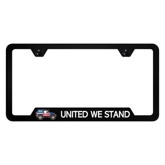 Autogold® - UV Printed Black License Plate Frame with Jeep UWS Logo and Cut-Out