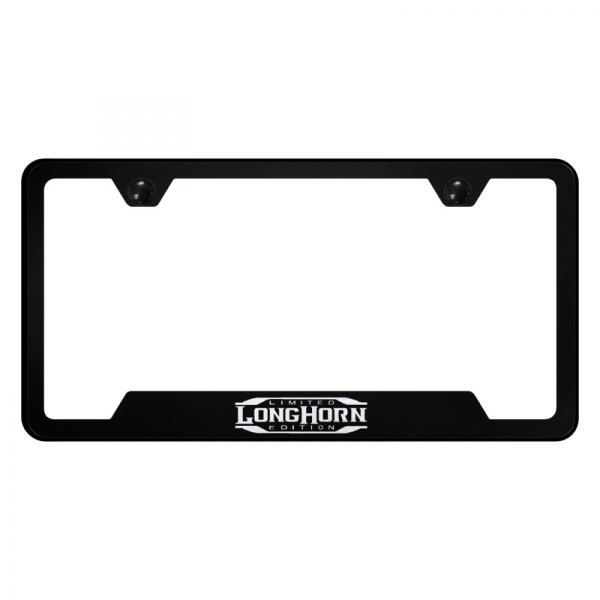 Autogold® - License Plate Frame with Laser Etched Longhorn Limited Edition Logo and Cut-Out