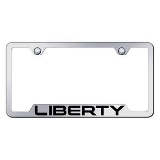 Autogold® - Chrome License Plate Frame with Laser Etched Liberty Logo and Cut-Out