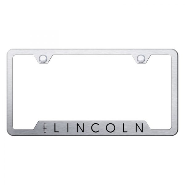 Autogold® - License Plate Frame with Laser Etched Lincoln Logo and Cut-Out